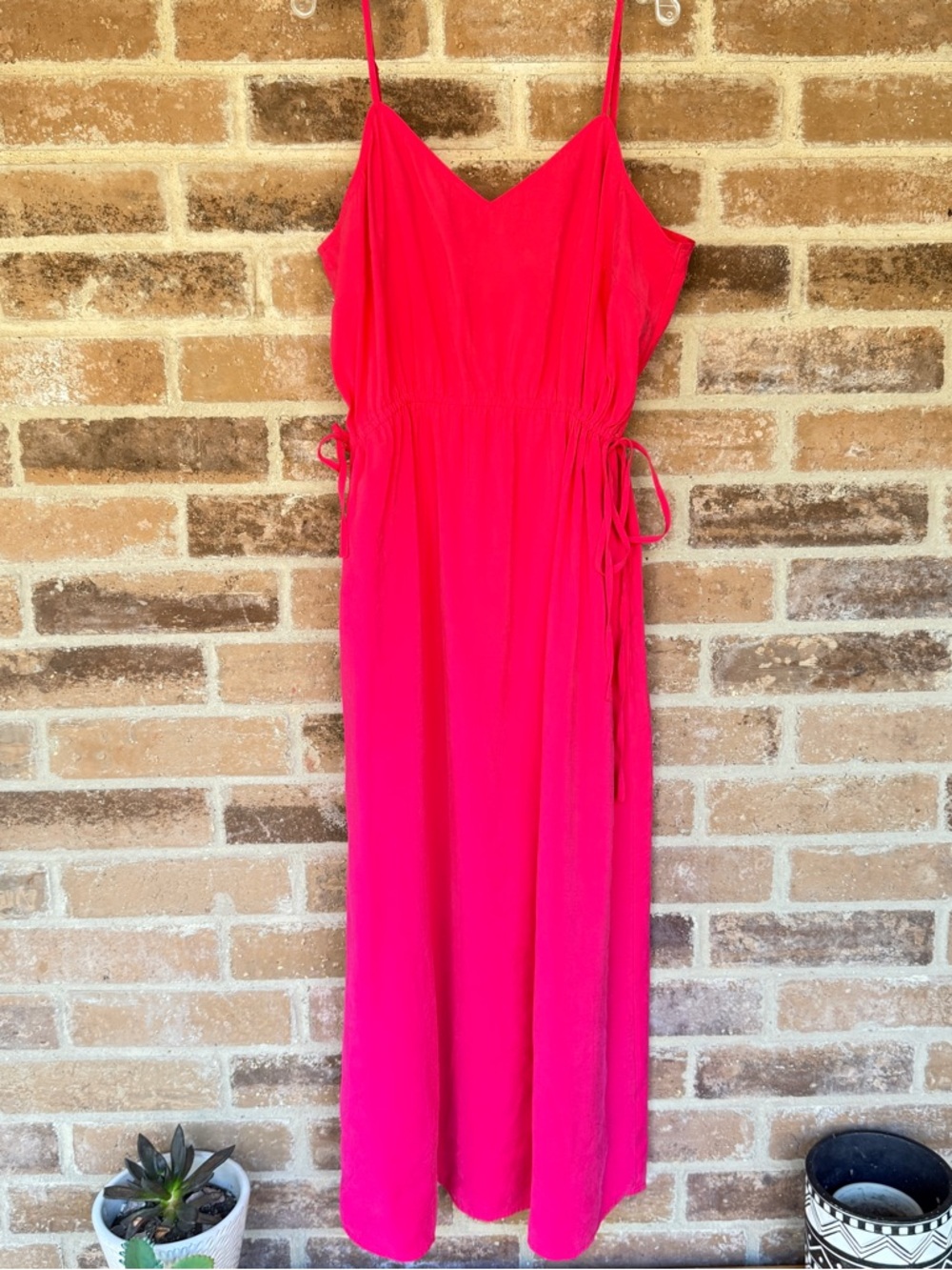Universal Thread Hot Pink Midi Dress with Spaghetti Straps